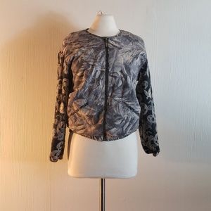 H&M grey and black patterned bomber jacket